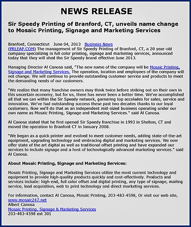 press release, inbound marketing agency, Petaluma CA