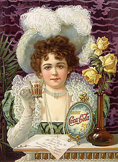 An 1890s advertisement showing model Hilda Cla...