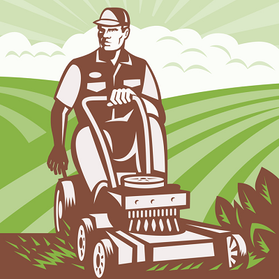 blog post ideas include this riding lawn mower man