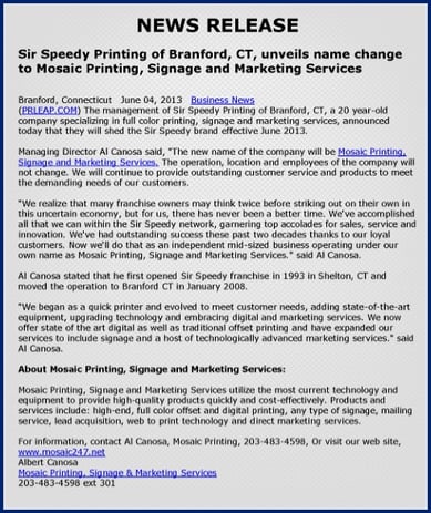press release, inbound marketing agency, Petaluma CA